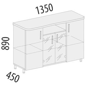 Тумба многофункциональная Лидер 1350x450x890 мм