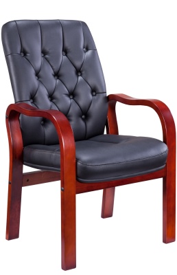 Стул Everprof Monaco Wood CF Экокожа Черный