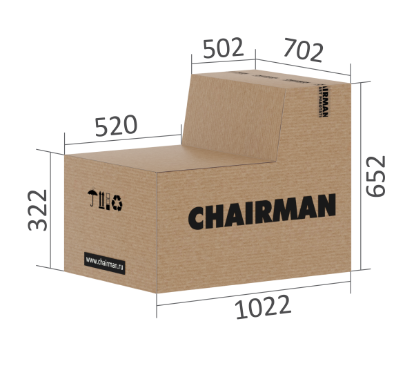 Кресло руководителя CHAIRMAN 424 Кожа, хром