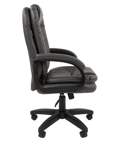 Кресло Chairman 668 LT экокожа, черный пластик, серое